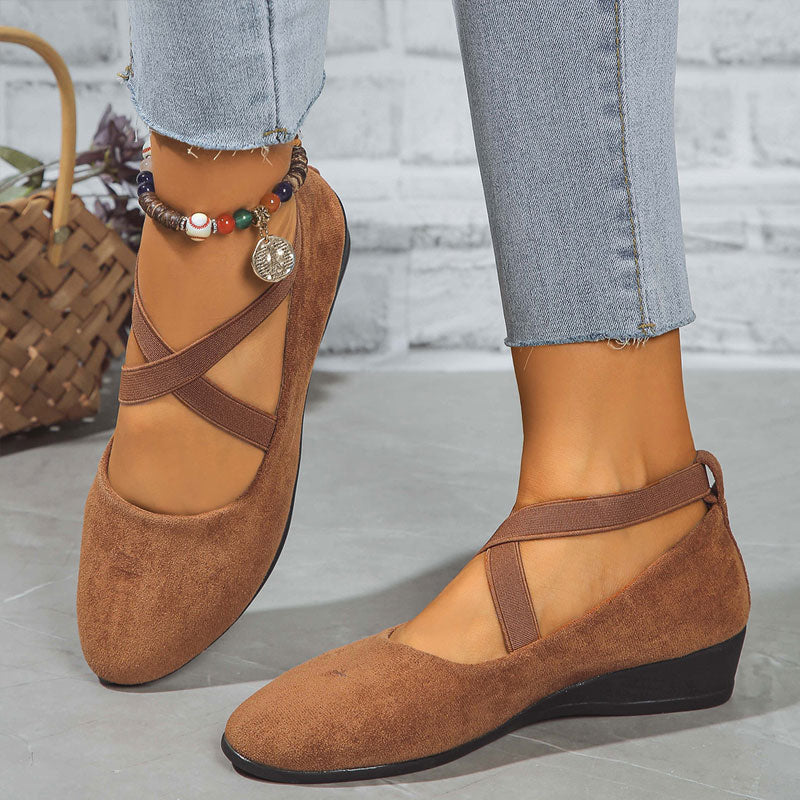 ⏳Ajankohtainen tarjous🎀Tyylikäs yksivärinen joustava hihna ja matala kiilakorko