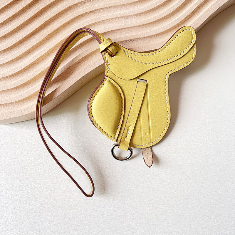 ๐ Mini Saddle Leather Charm โ Bag Pendant & Car Mirror Accessory