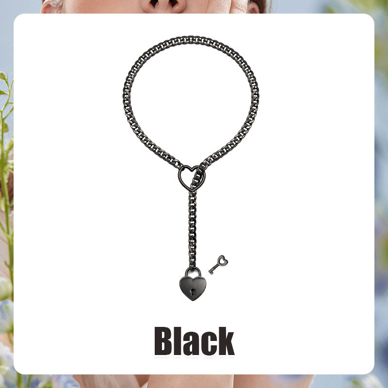 Womens Slip Chain Necklace Heart O-Ring