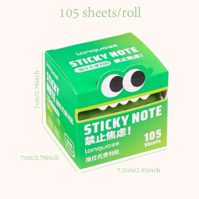 🖊🌈Cute Monster Pattern Sticky Note (105 Sheets/Roll)
