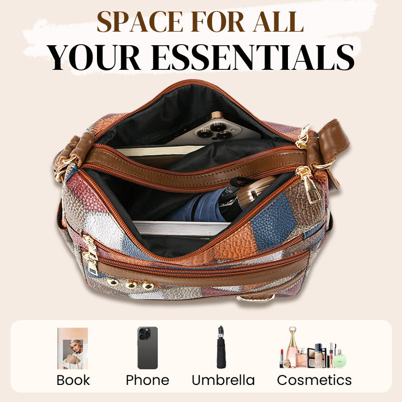 👜Vintage-laukku, jossa on geometrinen kuvio ja säädettävä hihna