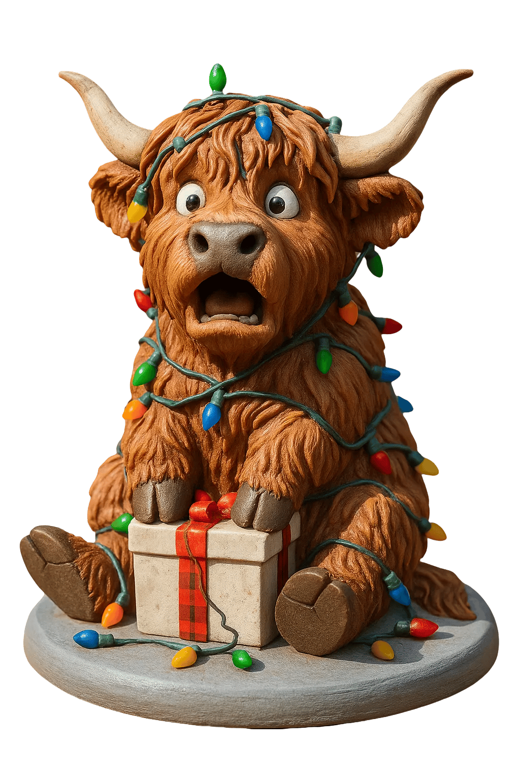 🐮Highland Cow Adventtikalenteri 2025🎄 - 3D käsinkudottu Highland Cow Nukke (24 kpl)