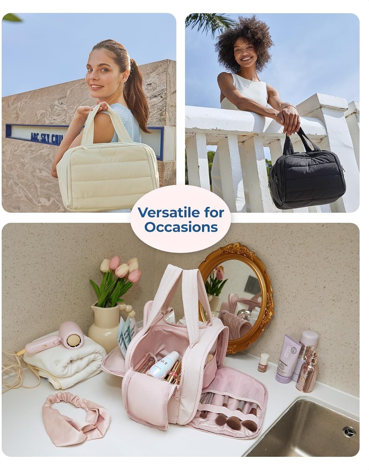 Suuri leveä matkameikkipussi