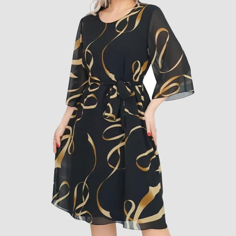 🌸Väljä Kuviollinen Rento Mekko