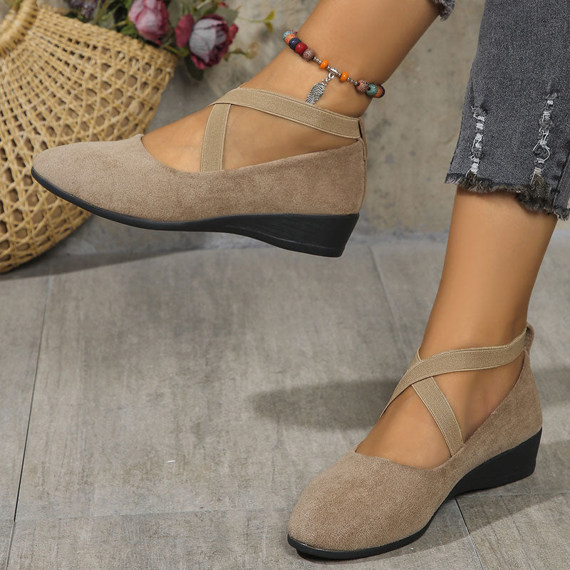 ⏳Ajankohtainen tarjous🎀Tyylikäs yksivärinen joustava hihna ja matala kiilakorko