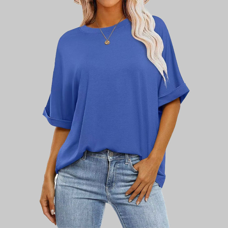 ⏳Ajankohtainen tarjous🌸Väljä pyöreäkauluksinen pitkähihainen t-paita naisille