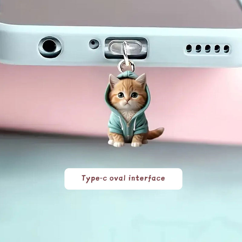 🐾Akryyli kissa villapaita puhelin pöly tulppa🐈