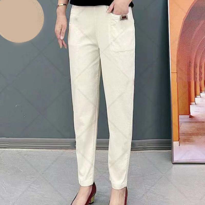 ⏳Rajoitettu aika myynti🔥Naisten Joustavavyötäröiset Puuvillahousut