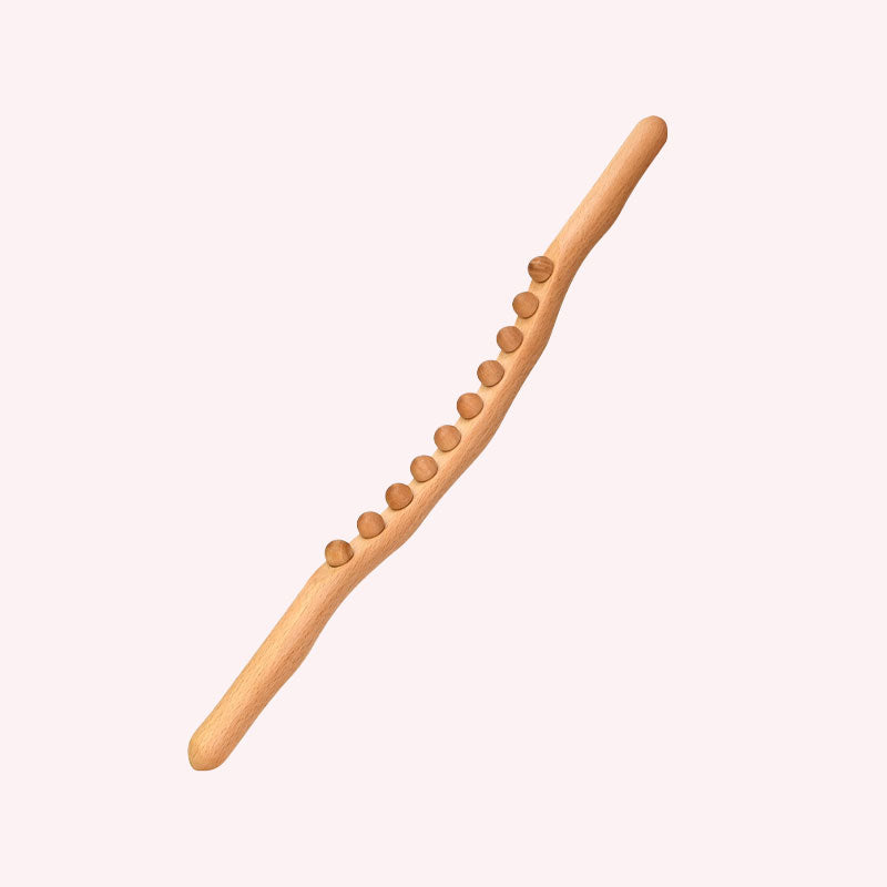 🎁Pyökkipuinen hierontakeppi | Kaksinkertainen rivi palloja vatsan hierontaan ja meridiaanien avaamiseen