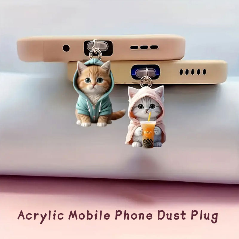 🐾Akryyli kissa villapaita puhelin pöly tulppa🐈