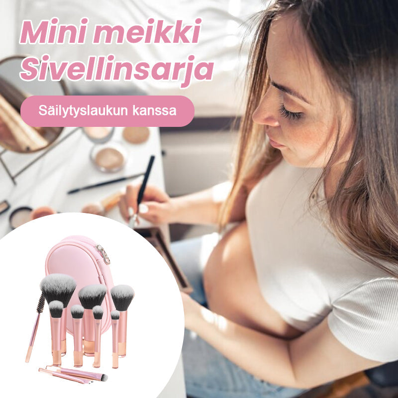 Pieni Meikkiharjasetti Sivellinkotelolla