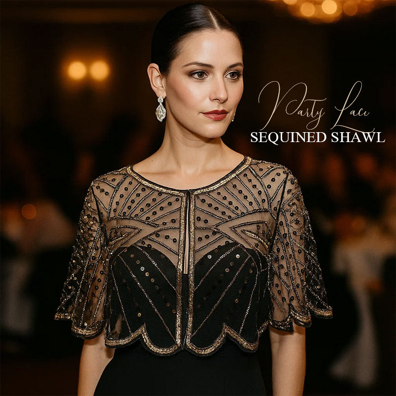 🎀2025 Uusi saapuminen✨Party Pitsi paljettihuivi