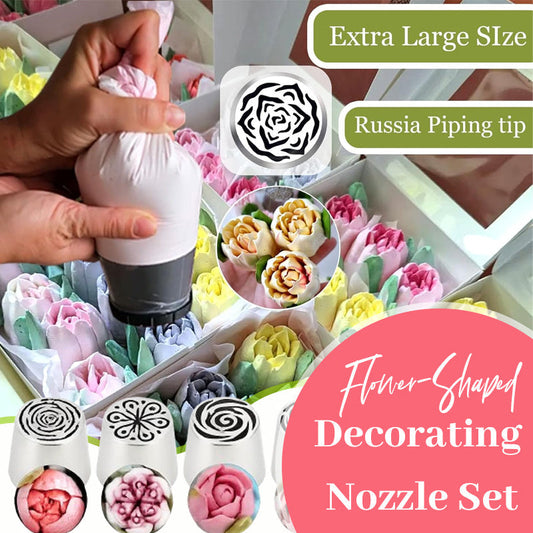 Multifunctional Flower-Shaped Decorating Nozzle Set