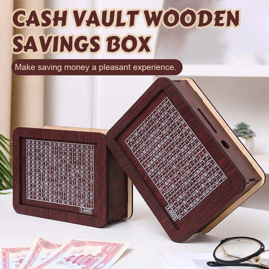 Elegant wooden savings box with savings goa ✨ Motivational money box💰
