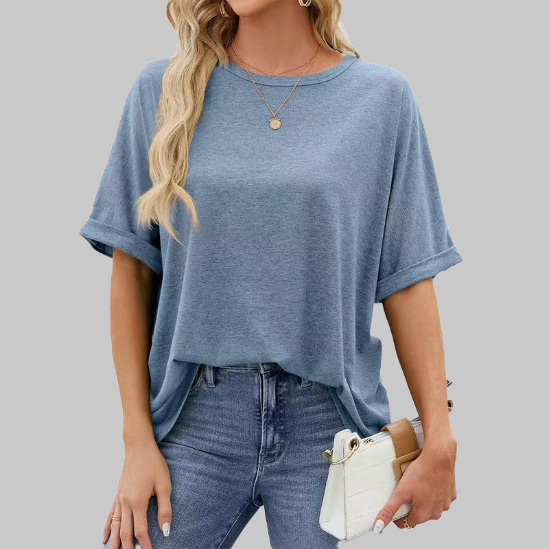 ⏳Ajankohtainen tarjous🌸Väljä pyöreäkauluksinen pitkähihainen t-paita naisille