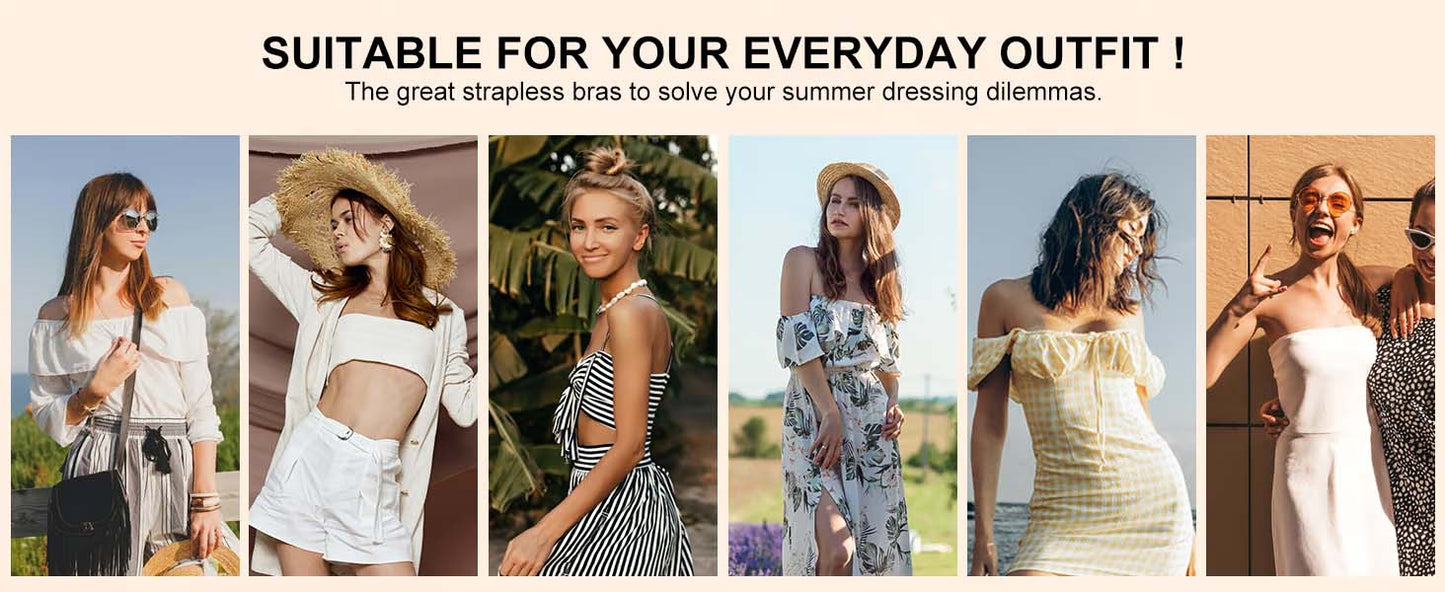 ⏰Viikoittainen erikoismyynti: Osta 2 saat 1 ilmaiseksi❤️Saumattomat olkaimettomat bandeau-rintaliivit, joissa on etusuljenta