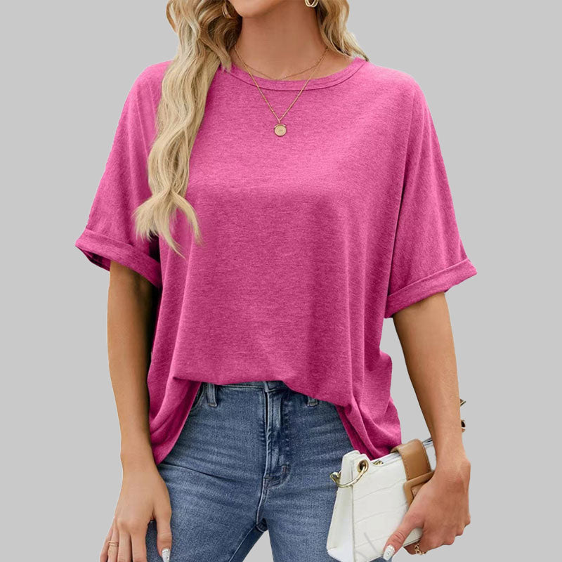 ⏳Ajankohtainen tarjous🌸Väljä pyöreäkauluksinen pitkähihainen t-paita naisille