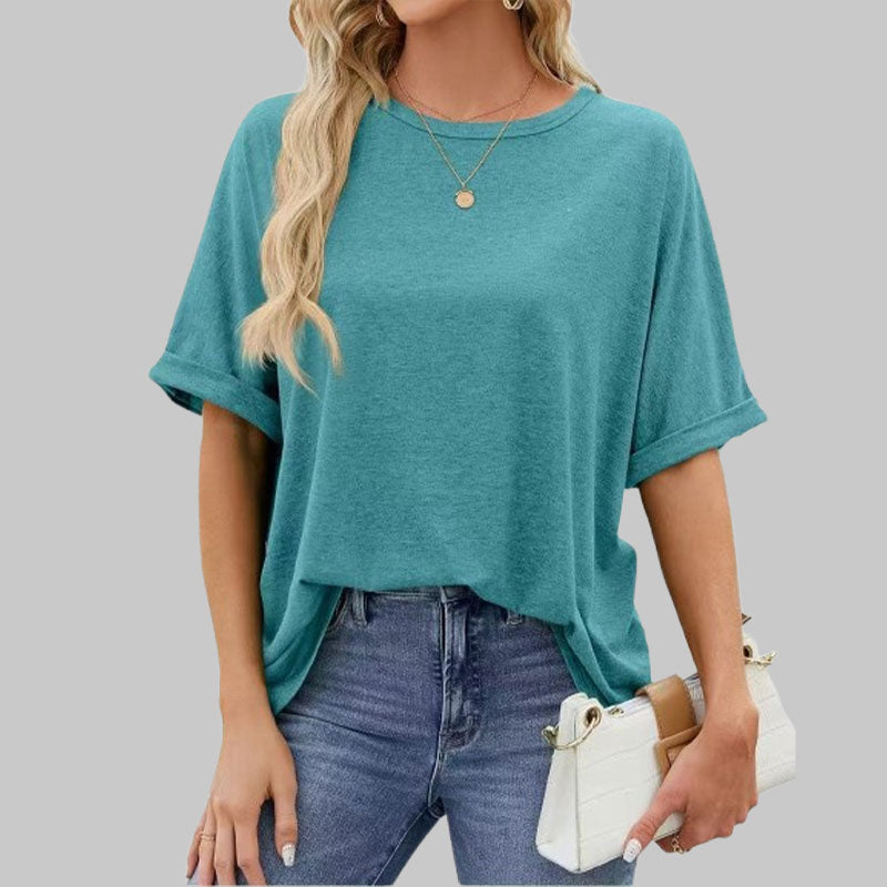 ⏳Ajankohtainen tarjous🌸Väljä pyöreäkauluksinen pitkähihainen t-paita naisille