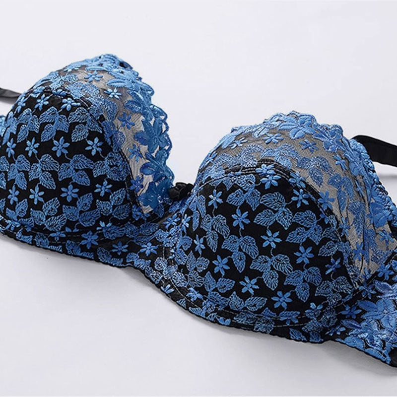 🎀Kirjailtu Pitsinen Ohutkuppinen Rintaliivi