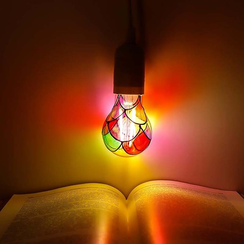 Hand-Painted DIY Colorful Decorative Light Bulb – Festive LED Warm Light 💡🎨