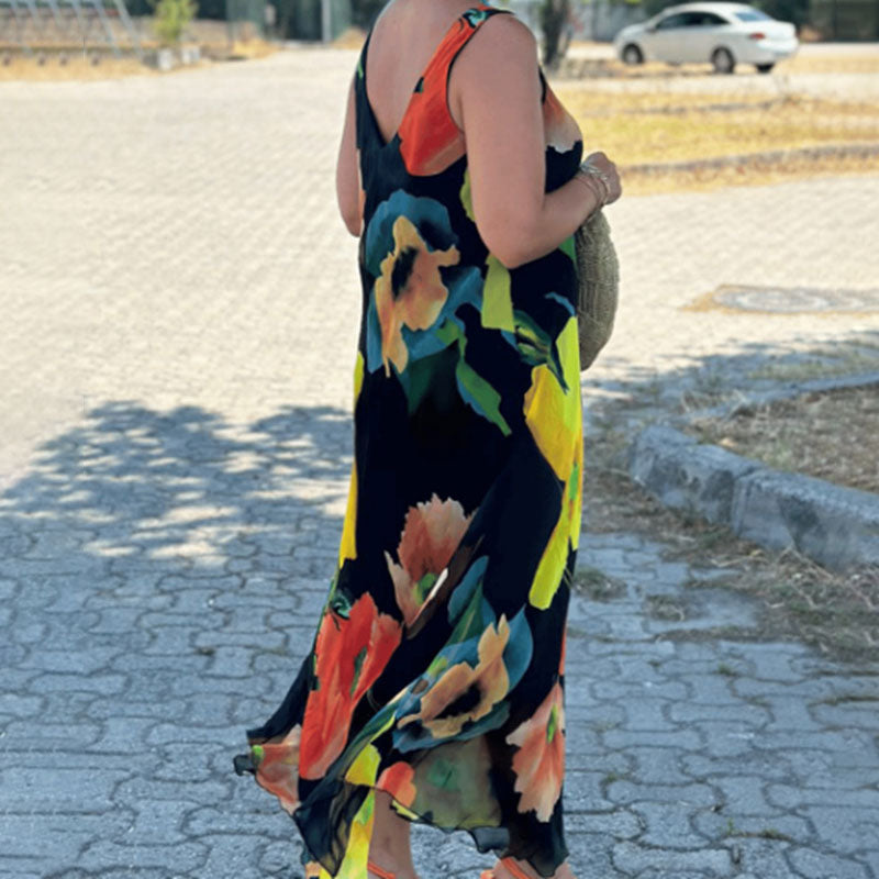 🌸Maxi-mekko kukkakuvioilla ja leveillä olkaimill