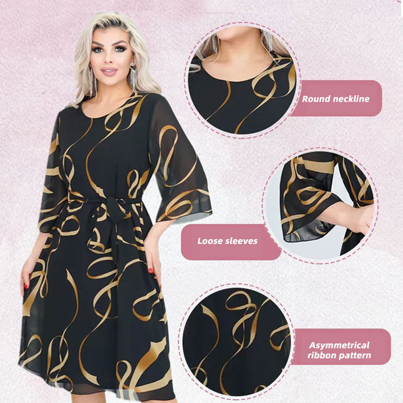 🌸Väljä Kuviollinen Rento Mekko