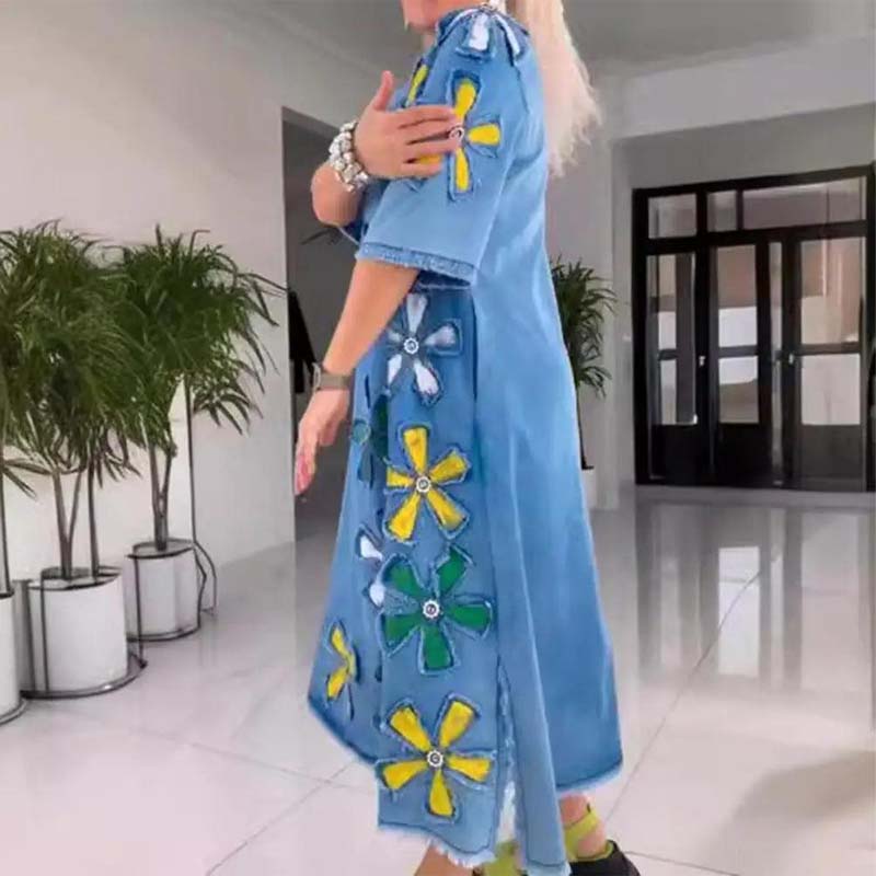 🔥2025 Uusi saapuminen🌸Casual hame pyöreällä kaula-aukoll