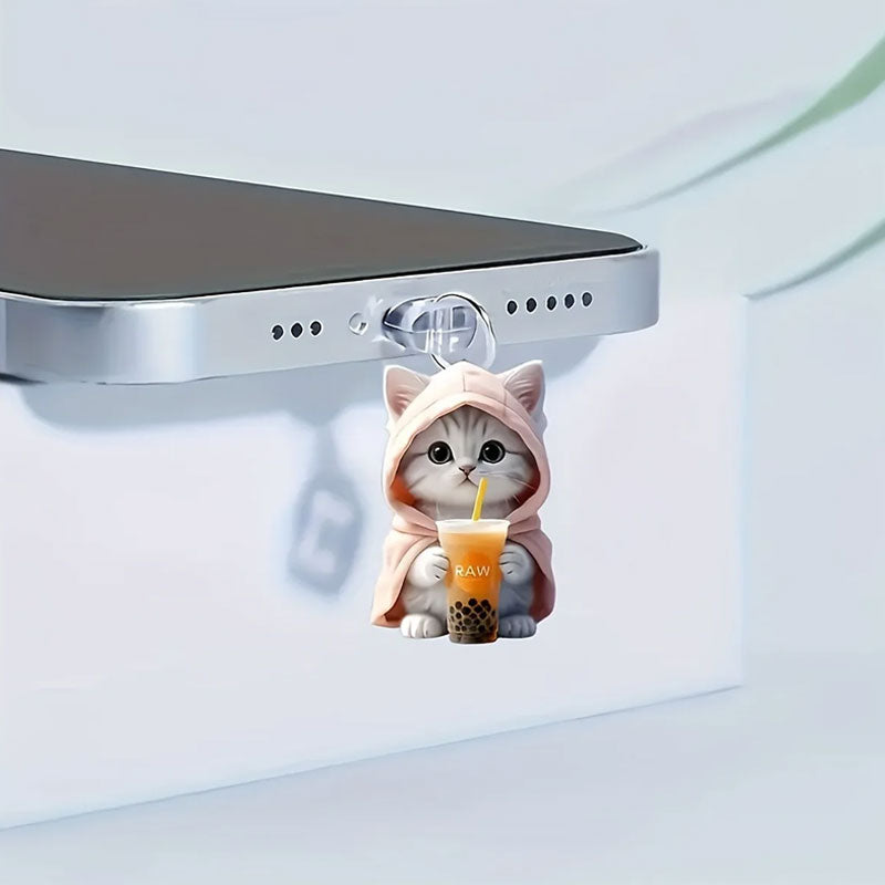 🐾Akryyli kissa villapaita puhelin pöly tulppa🐈