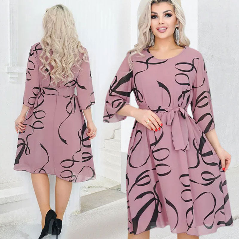 🌸Väljä Kuviollinen Rento Mekko