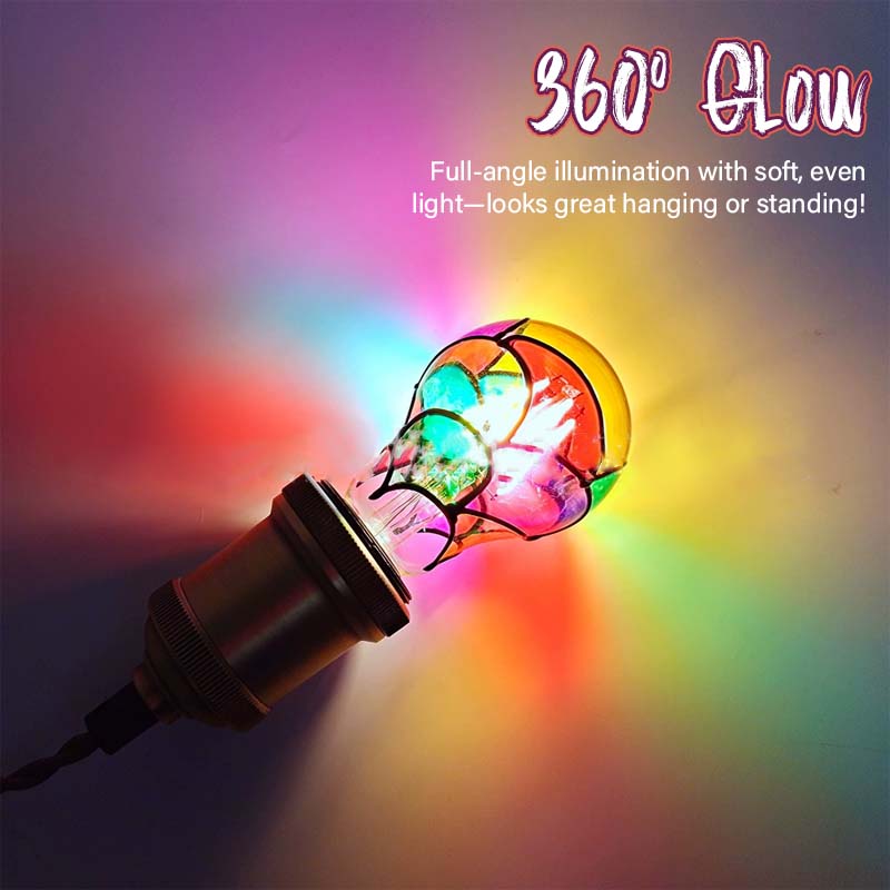 Hand-Painted DIY Colorful Decorative Light Bulb – Festive LED Warm Light 💡🎨