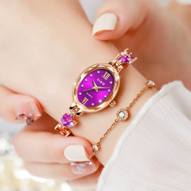 Naisten tyylikäs vedenkestävä kvartsi katsella