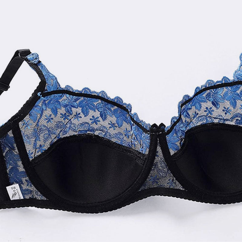 🎀Kirjailtu Pitsinen Ohutkuppinen Rintaliivi