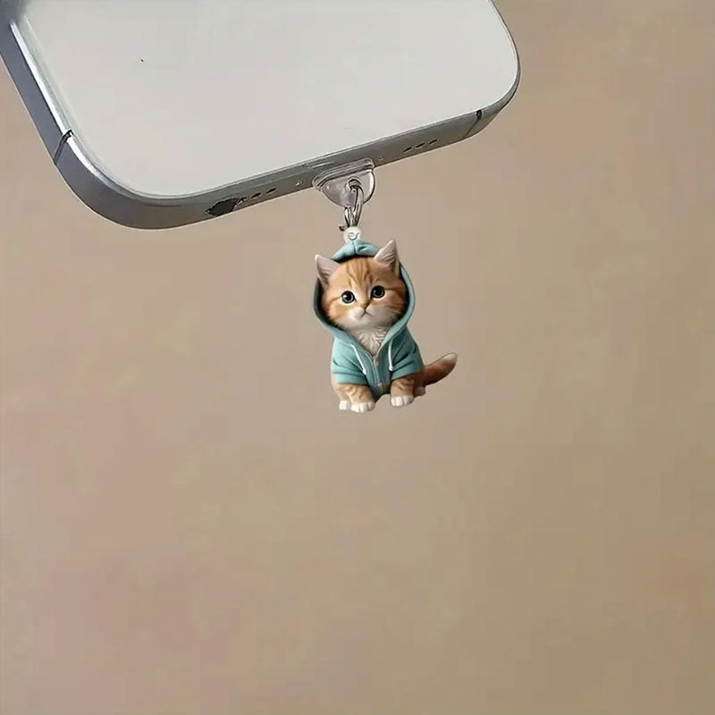 🐾Akryyli kissa villapaita puhelin pöly tulppa🐈