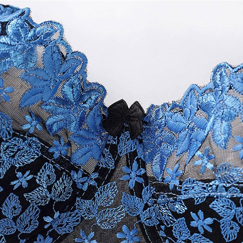 🎀Kirjailtu Pitsinen Ohutkuppinen Rintaliivi