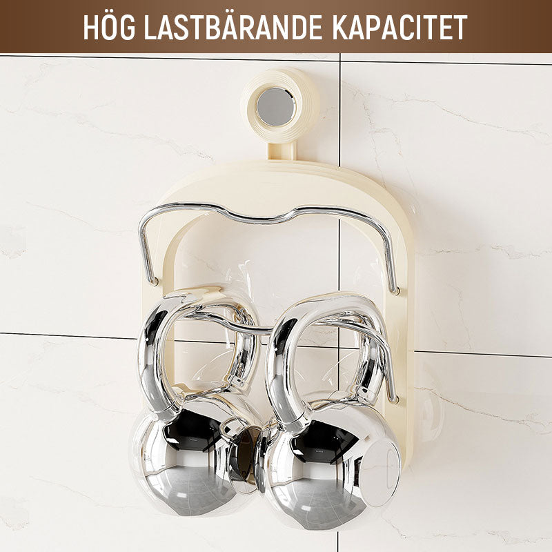 Seinäasennettava imukuppi Punchless potin kannen pidike