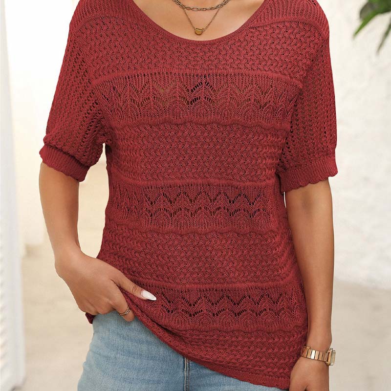 🌸Ontto virkattu lyhythihainen paita