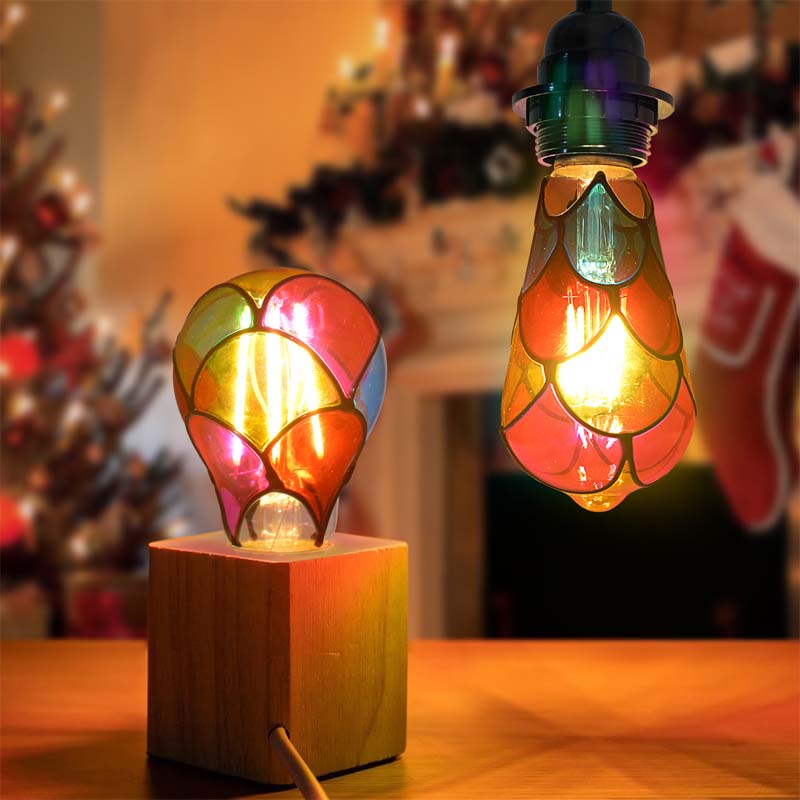 Hand-Painted DIY Colorful Decorative Light Bulb – Festive LED Warm Light 💡🎨
