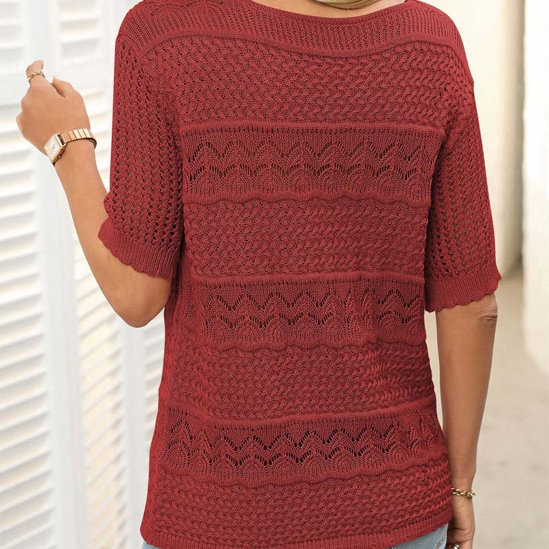 🌸Ontto virkattu lyhythihainen paita