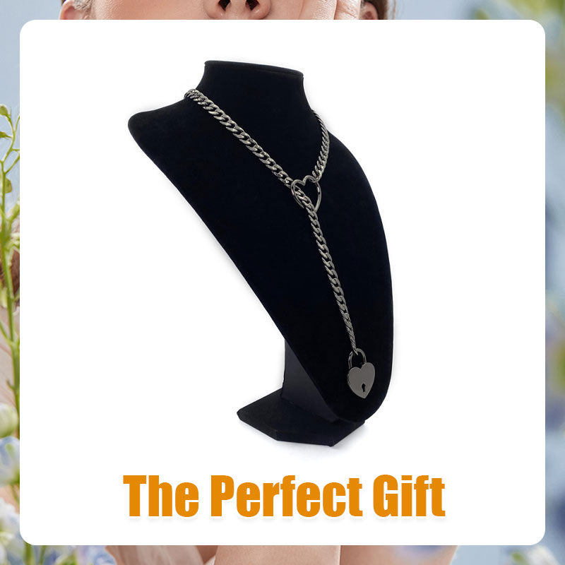 Womens Slip Chain Necklace Heart O-Ring