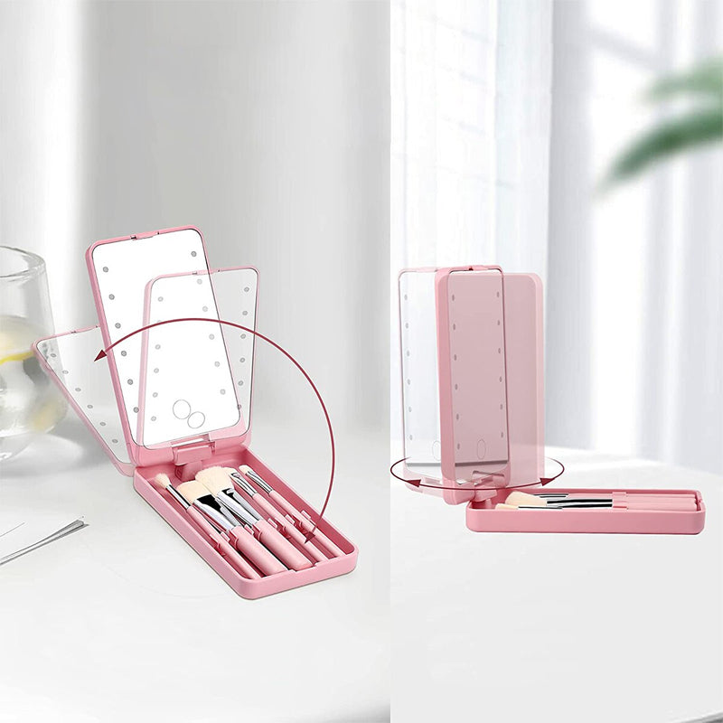 Säilytyslaatikko meikkiharjaan Led Make-up peiliin