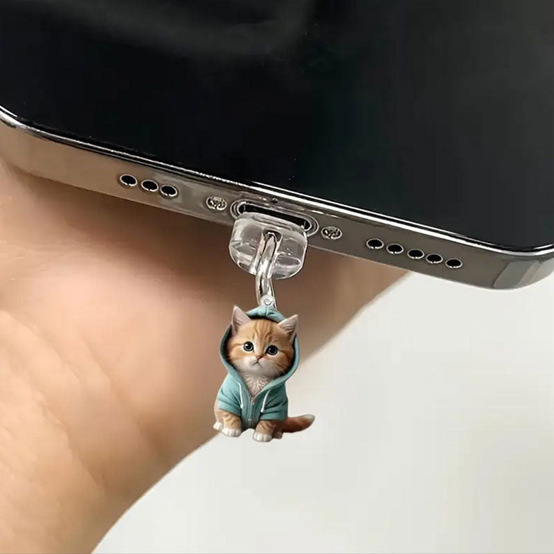 🐾Akryyli kissa villapaita puhelin pöly tulppa🐈