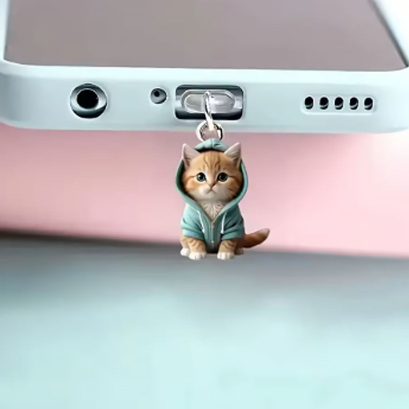 🐾Akryyli kissa villapaita puhelin pöly tulppa🐈