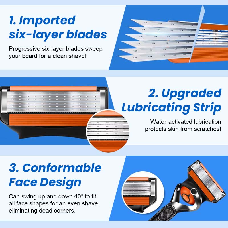 Men's Razor Blade Replacement Set with Free Handle