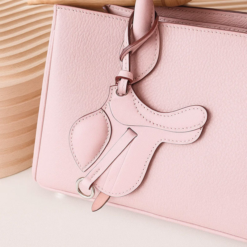 🌟 Mini Saddle Leather Charm – Bag Pendant & Car Mirror Accessory