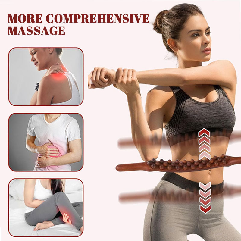 🎁Pyökkipuinen hierontakeppi | Kaksinkertainen rivi palloja vatsan hierontaan ja meridiaanien avaamiseen