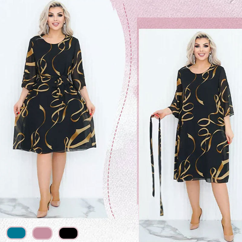 🌸Väljä Kuviollinen Rento Mekko