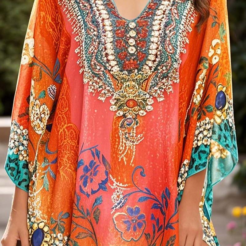 👗Naisten löysä V-aukkoinen epäsymmetrinen mekko