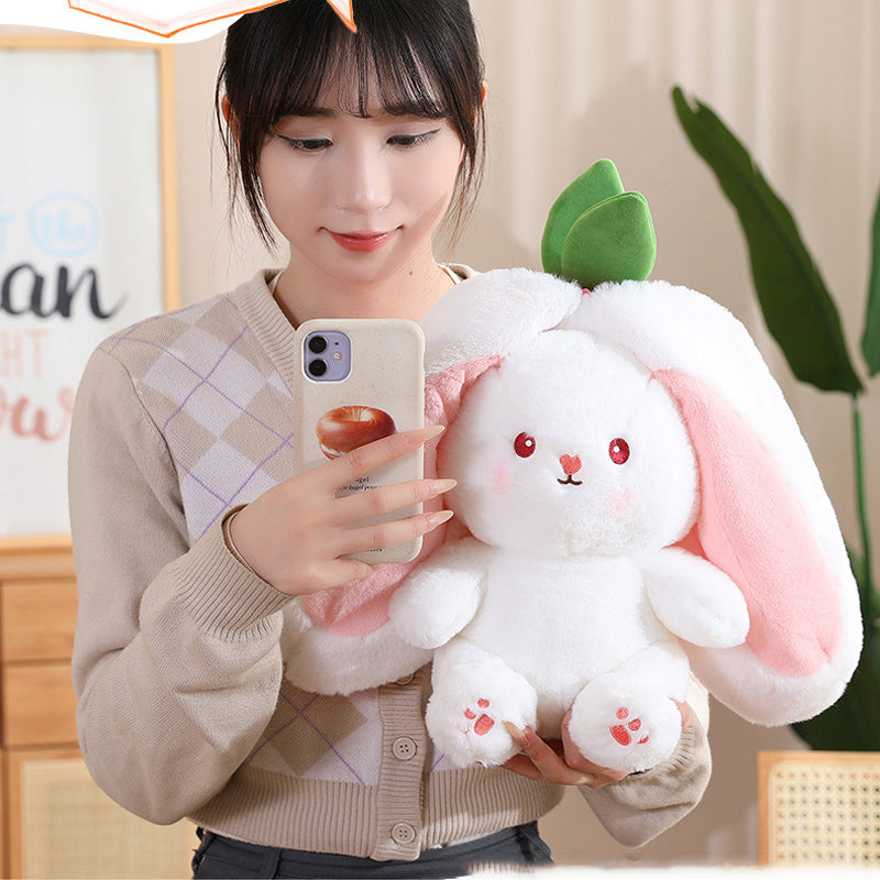 🍓 Kuuma myynti 50% OFF🍓 Pääsiäispäivä Mansikka pupu muuttui pikku kaniksi🎀 Hedelmänukke Pehmolelu🐰