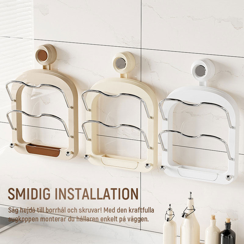 Seinäasennettava imukuppi Punchless potin kannen pidike