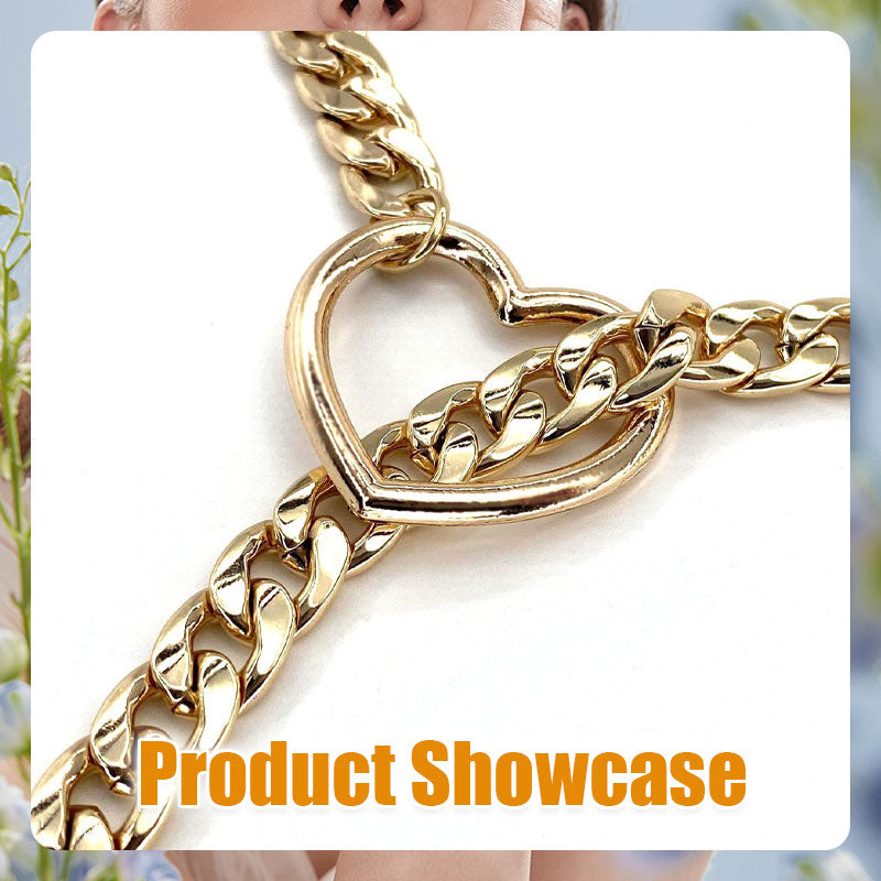 Womens Slip Chain Necklace Heart O-Ring